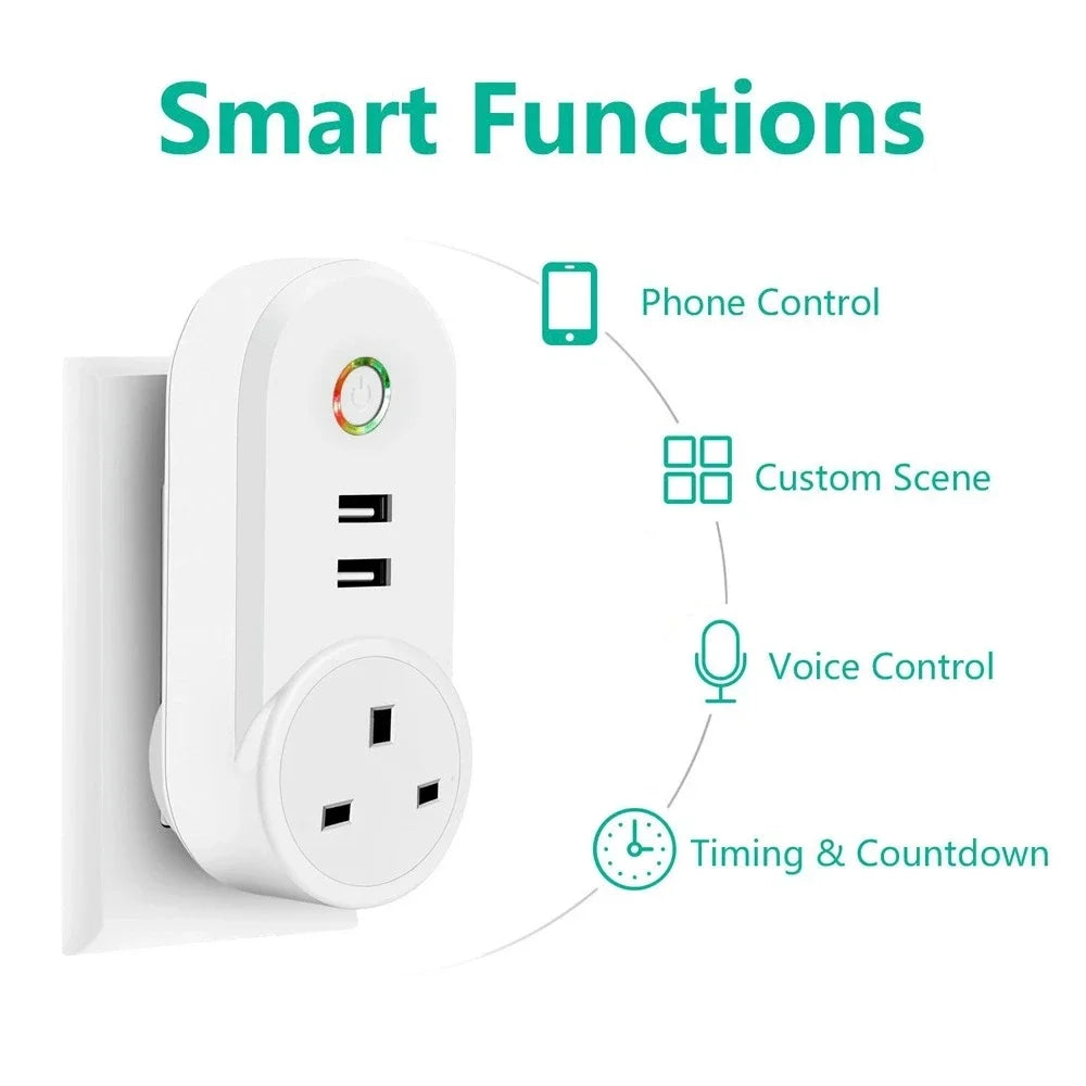 Smarte WLAN-Steckdose mit App-Steuerung – Intelligente Kontrolle Ihrer Geräteontrol by Smartlife App Alexa Google Home