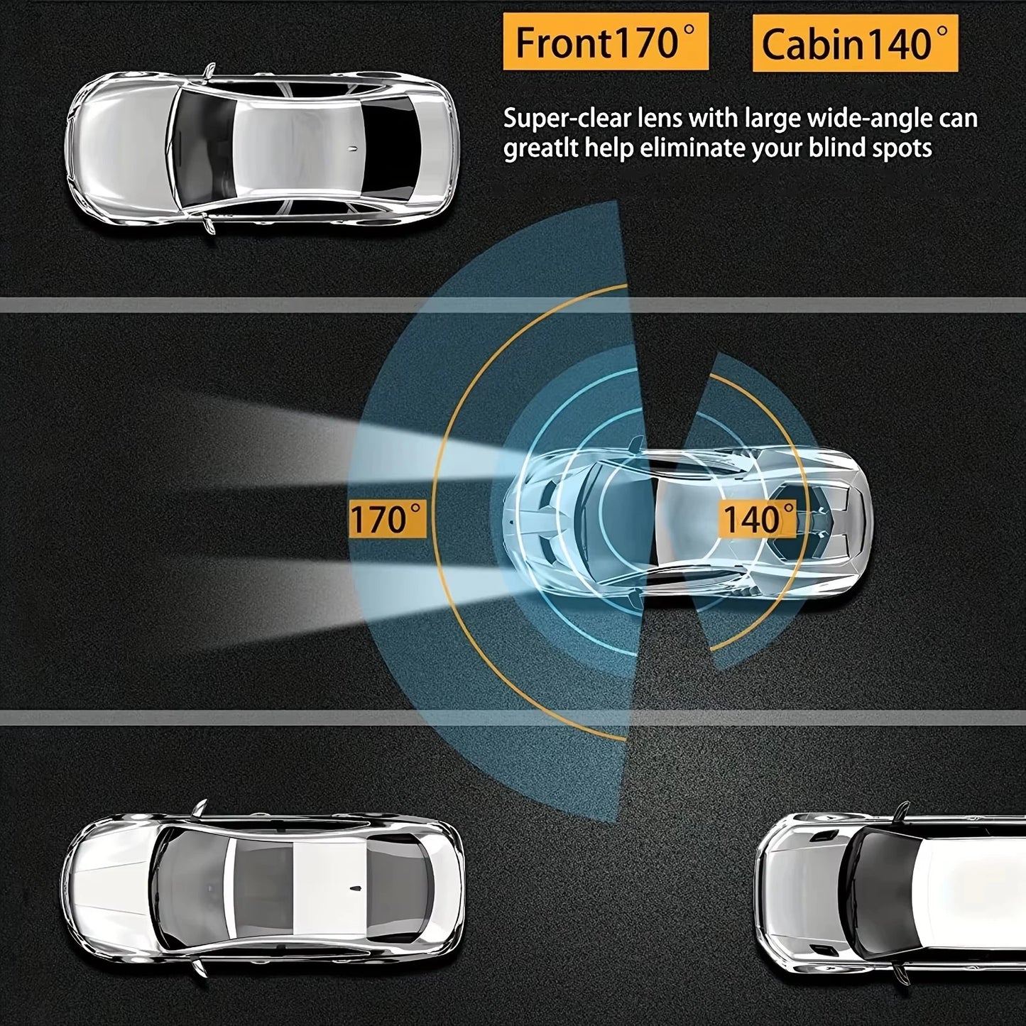 1080P WIFI Dual Kamera Dashcam - Auto Kamera mit Innen- und Außensicht