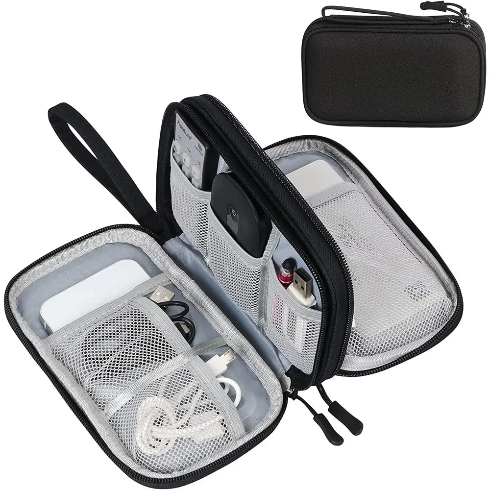 Reise-Gadget Organizer – Wasserdichte Kabeltasche mit Doppelfach