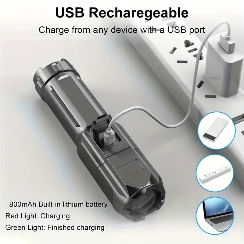 USB-Aufladbare LED-Taschenlampe – Kompakt, leistungsstark & immer einsatzbereit