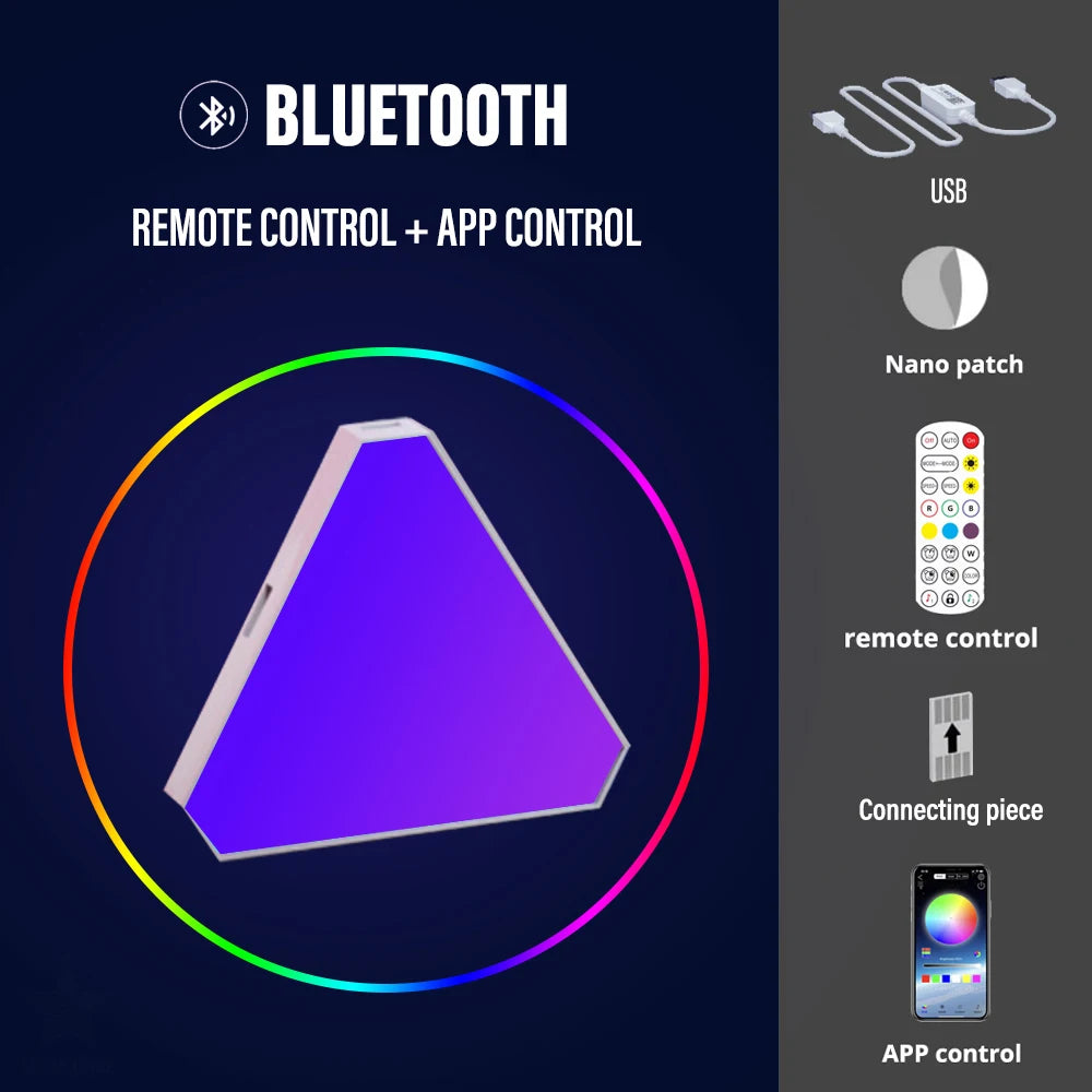 Smart Triangle LED Wandleuchten – RGB Ambience mit Musik & Sprachsteuerung