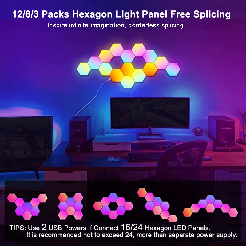 Hexagon RGB LED Licht – Modular, Smart & Stylisch für dein Zimmer