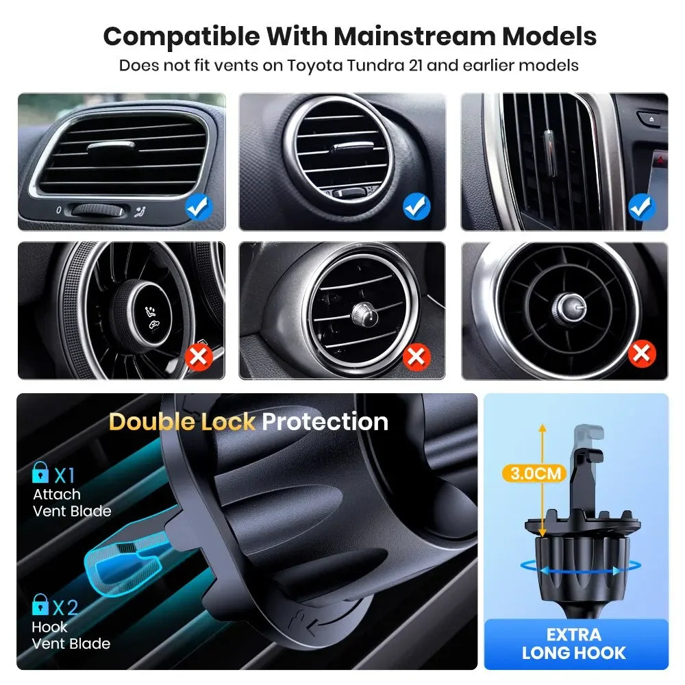 Auto Handyhalter für Lüftungsschlitz - Gravity Sensor Handyhalter aus Metall