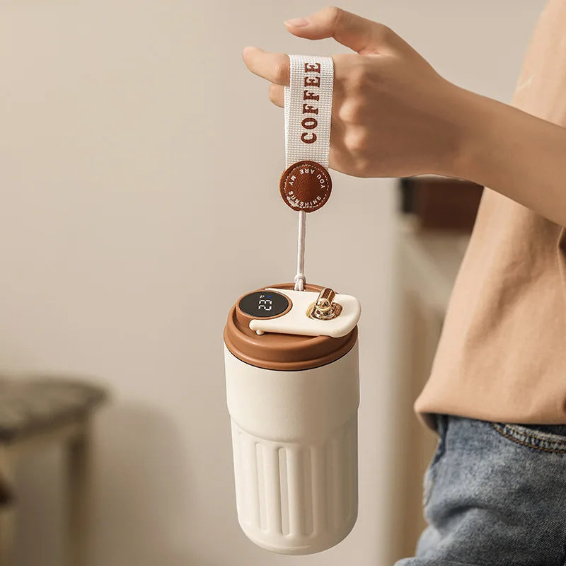 Smarte Thermosflasche mit Temperaturanzeige – 450 ml Edelstahl Isolierbecher