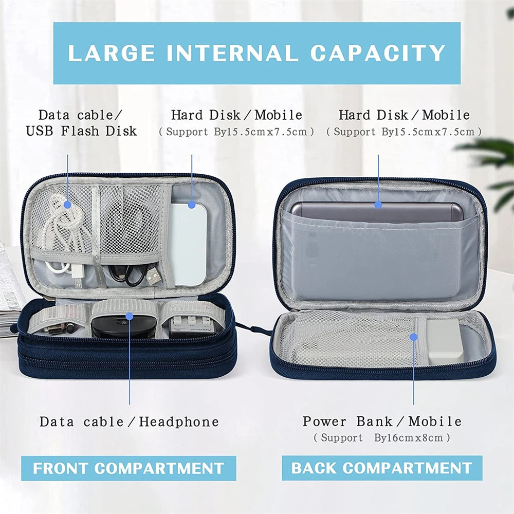 Reise-Gadget Organizer – Wasserdichte Kabeltasche mit Doppelfach