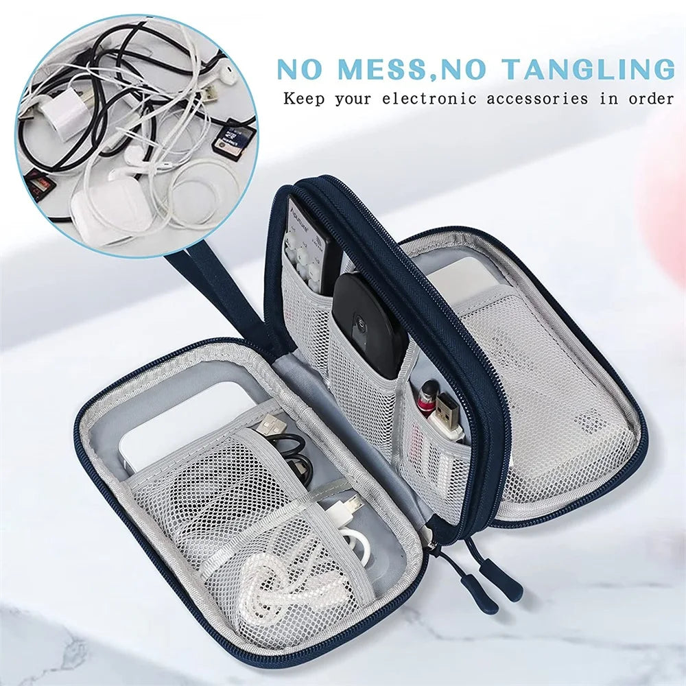 Reise-Gadget Organizer – Wasserdichte Kabeltasche mit Doppelfach