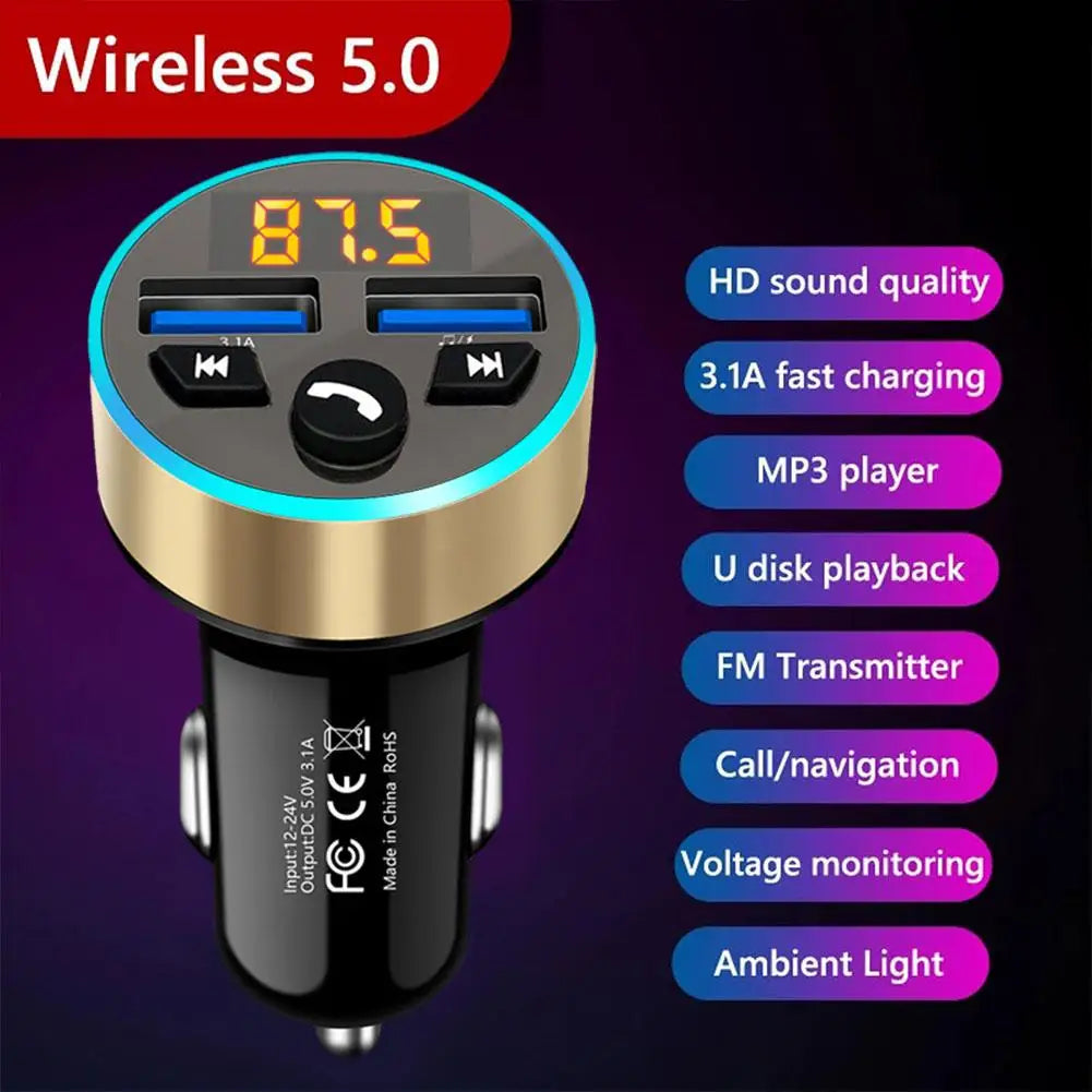FM Transmitter Modulator - Bluetooth 5.0 Auto FM Transmitter mit USB & MP3-Player