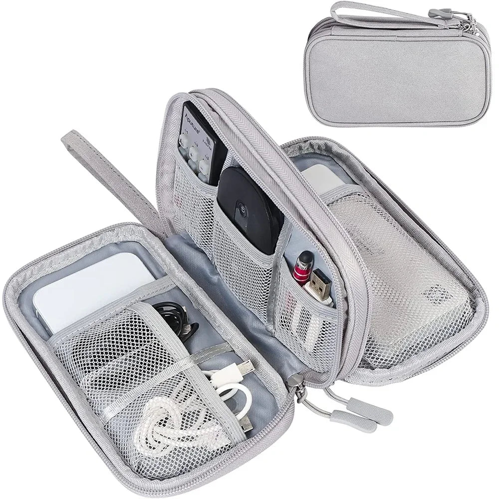 Reise-Gadget Organizer – Wasserdichte Kabeltasche mit Doppelfach