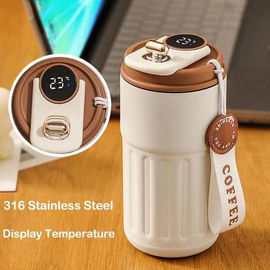 Smarte Thermosflasche mit Temperaturanzeige – 450 ml Edelstahl Isolierbecher