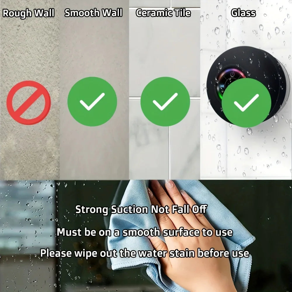 Wasserdichter Bluetooth-Lautsprecher mit Saugnapf – für Dusche & Outdoor
